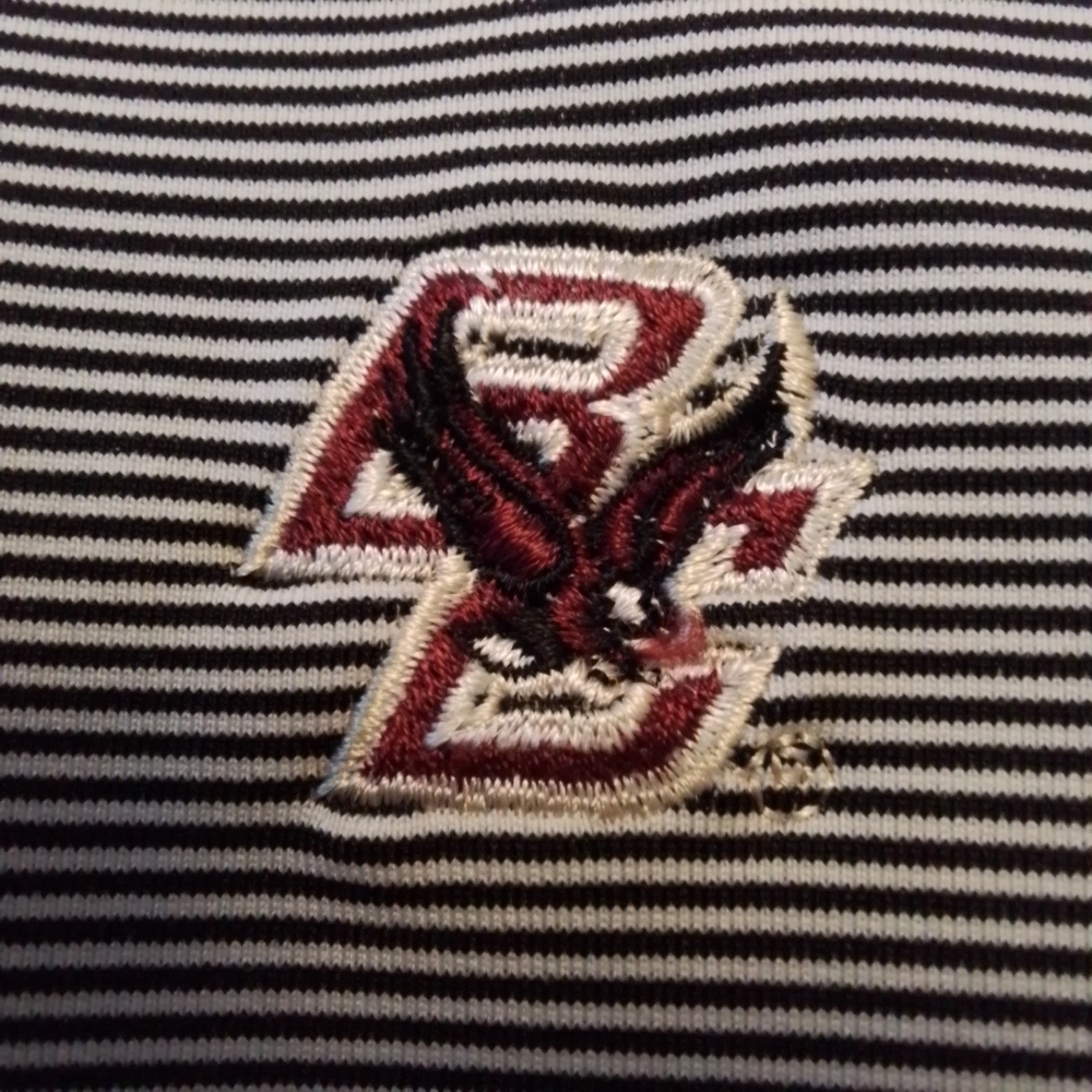 Peter Millar Boston College Black & White Striped Quarter Zip Jacket - M - Picture 8 of 10